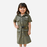 VESTIDO INFANTIL VERDE EXPLORADORA