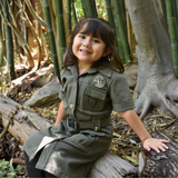 VESTIDO INFANTIL VERDE EXPLORADORA